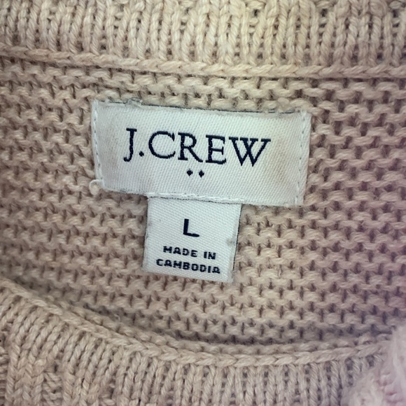 J crew oatmeal turtleneck sweater size large cotton/poly/ merino wool blend - Picture 3 of 8